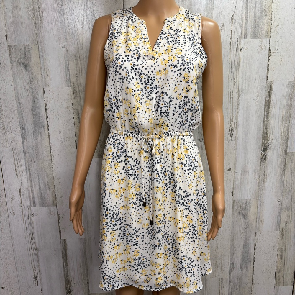Maurices Sleeveless Yellow and Black‎ Floral Print Dress